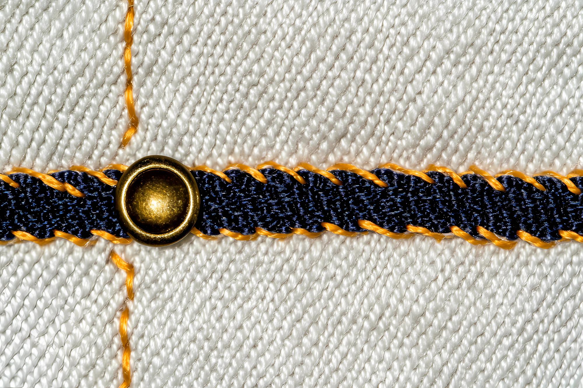 Personalizowany monogram haftowany złotą nicią
